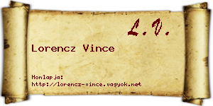 Lorencz Vince névjegykártya