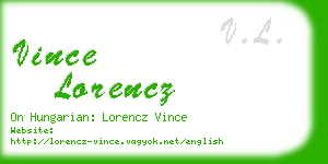 vince lorencz business card